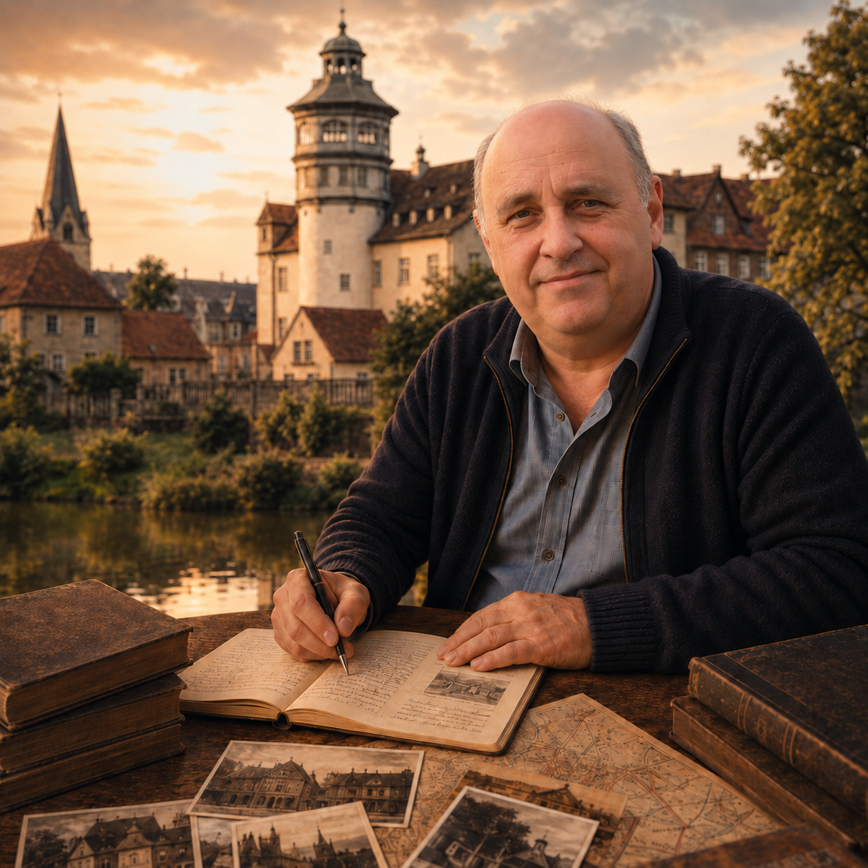 Gerhard Reidt – Collage mit historischen Motiven, Büchern und Fotografien